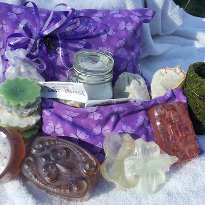 Personal home spa kit in purple butterflys - Thumbnail 4