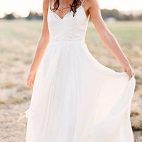 Simple A-Line White Wedding Dresses,Brida Party Dresses - Thumbnail 1