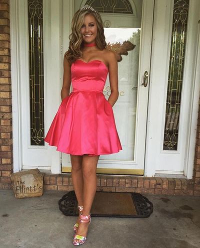 SP1303,Charming Prom Dresses,Short Homecoming Dress,Strapless Above Knee Party Dress