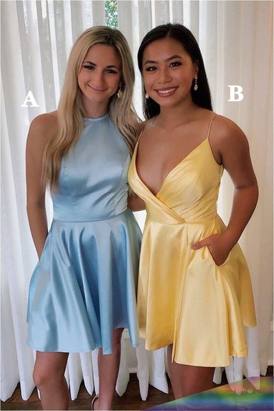 SP1269,Simple A-line Homecoming Dresses,Short Sleeveless Graduation Dress,Mini Prom Dresses