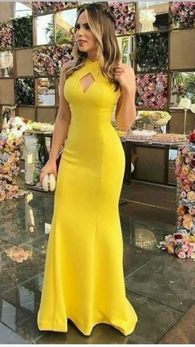 SP1318,Simple Mermaid Prom Dress,Sexy Prom Dress,Cheap Prom Dress,Long Formal Prom Dress,Sexy Sleeveless Yellow Long Evening Dress