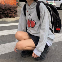 Cherry Printed Hooded Sweatshirt - Thumbnail 1