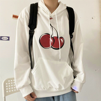 Cherry Printed Hooded Sweatshirt - Thumbnail 4