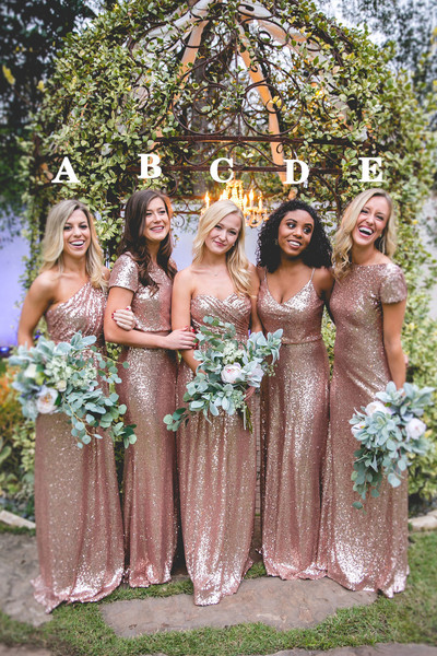SP1352,Rose Gold Sequin Bridesmaid Dresses,Sparkle Cheap Bridesmaid Dresses