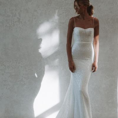 Sparkly mermaid sweetheart sequins wedding dresses - Thumbnail 3