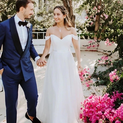 Fairy ball gown sweetheart white organza & tulle wedding dresses - Thumbnail 3