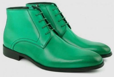 Exquisite Green Color Chukka Style Genuine Leather Men Optimal Ankle Boots