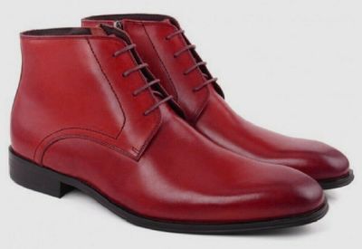 Exceptional Red Color Chukka Style Sterling Leather Men Nice Ankle Boots