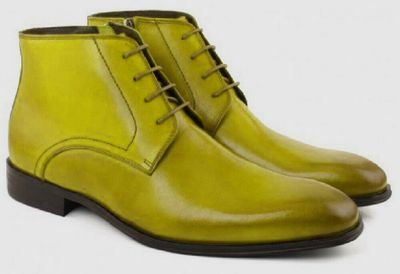 Luxury Yellow Color Chukka Style Bona Fide Leather Men Astute Ankle Boots