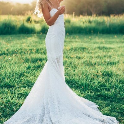 Mermaid wedding dresses,sweetheart lace bridal dresses,custom made wedding dresses with train - Thumbnail 4