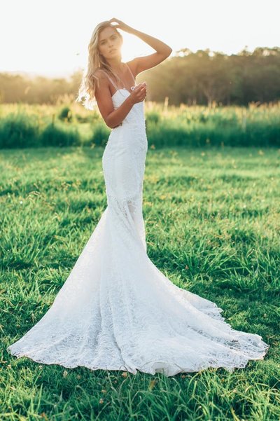 Mermaid Wedding Dresses,Sweetheart Lace Bridal Dresses,Custom Made Wedding Dresses with Train