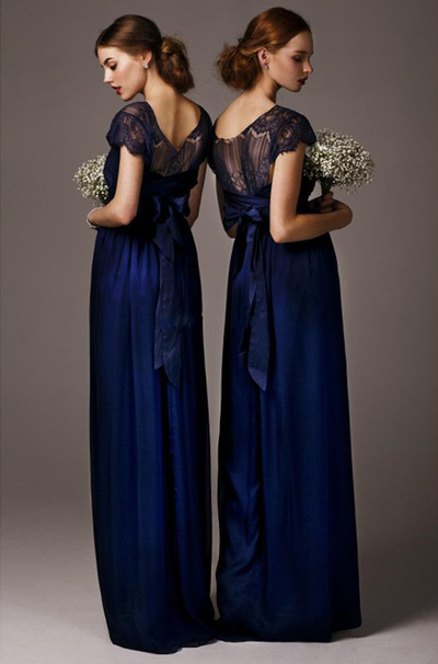 Short sleeve lace bridesmaid dresses, navy bridesmaid dresses, custom bridesmaid dresses, modest bridesmaid dress, cheap bridesmaid dresses,680