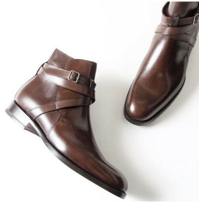 Men's jodhpurs Ankle boots Dress Formal Handmade Leather Ankle boots