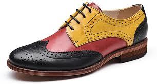 Handmade Multi Color Wing Tip Brogue Leather Lace Up Dress Shoes