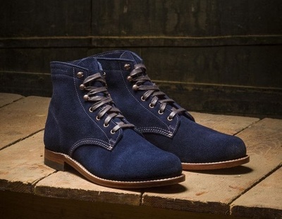 Handmade Blue Ankle High Suede Lace Up Boot,Dress Formal Boot For Men's