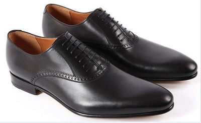 HANDMADE MEN BLACK LACE-UP LEATHER SHOES, MENS BLACK DRESS SHOES, MEN SHOES