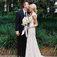 Chic Elegant Mermaid Cap Sleeves Lace Wedding Dresses - Thumbnail 1