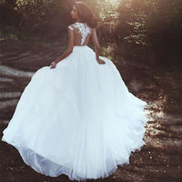 Elegant Wedding Dresses Bridal Gown with Lace Split Side - Thumbnail 1