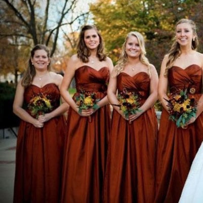 Burnt orange bridesmaid dresses for wedding party mj7 - Thumbnail 3