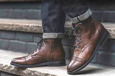 Handmade Vintage Brown Cap Toe Lace Up With Side Ziper Boot,Men's Casual Dress boot