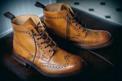 Handmade Tan Brogue Derby Ankle Boots for Men, Cowboy Style Tan Ankle Boots