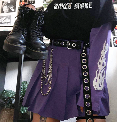 Free Shipping-GOTHIC FAKE 2 PIECES FLAME PRINT SWEATSHIRT