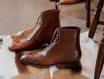 Brown Outerwear Decent Design Captoe Ankle High LaceUp Formal Occasions Boot Handmade Edition