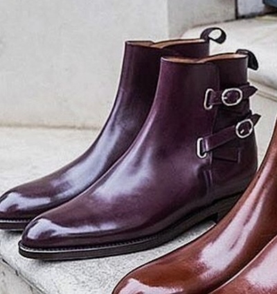 Christmas Sale Handmade Purplish Genuine Leather Men's And Adult Boot