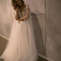 Tulle wedding sparkly separate sleeves-wings Wedding Gown,Wedding Dresses 2021,Bridal Dress - Thumbnail 1