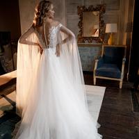 Tulle wedding sparkly separate sleeves-wings Wedding Gown,Wedding Dresses 2021,Bridal Dress - Thumbnail 2