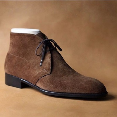 New Handmade Cowhide Suede Chukka Boots for men