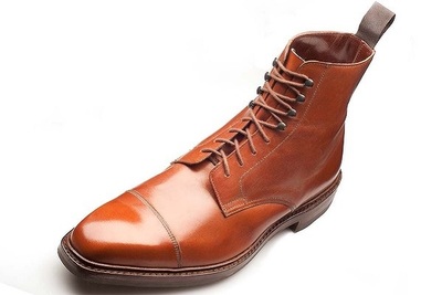 Customized Men Brown Cap Toe Ankle High Laceup Derby Genuine Real Leather Boots