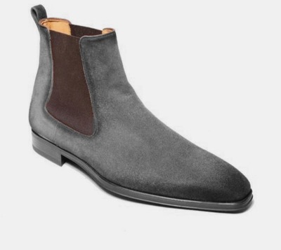 Men's Grey Handmade Suede Chelsea Christmas Boot