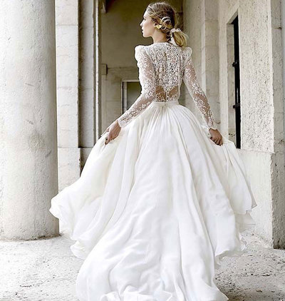Retro Wedding Dresses Bridal Gown with Sleeves