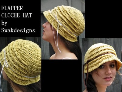 100% cotton flapper cloche hat - choose your color