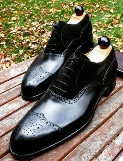 New Oxfords Black Wingtip Brogue Leather Office Shoes