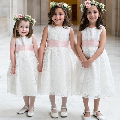 Lace Flower Girl Dresses with Sash