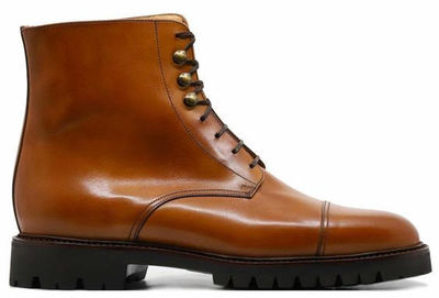 Men's Handmade Brown Ankle High Boot