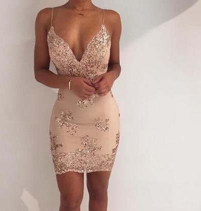 Sling Sexy Sequins Backless Dress