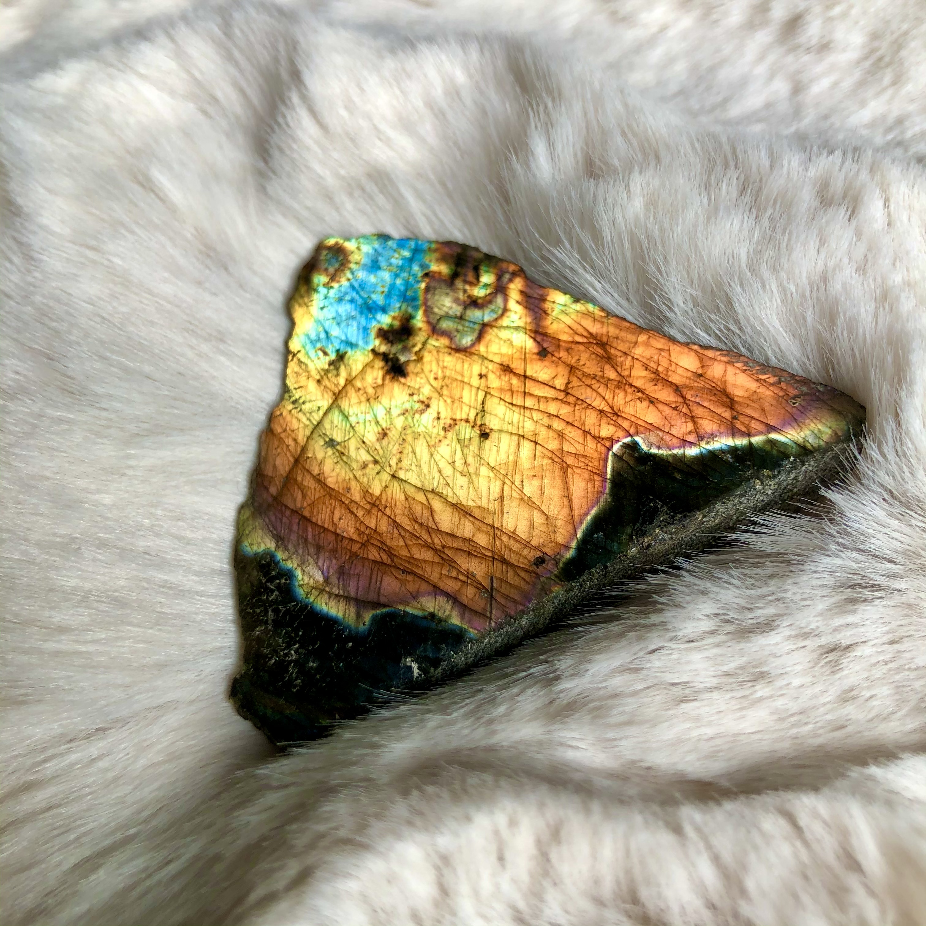 Triangular Labradorite Stone Crystal