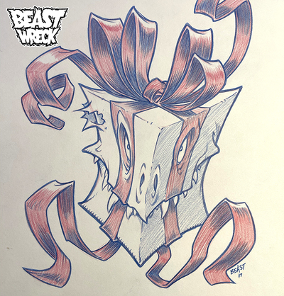 MONSTER PRESENT 1 pencil artwork