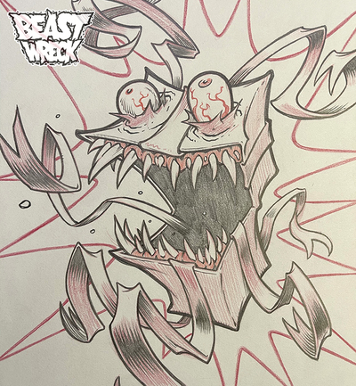 MONSTER PRESENT 3 pencil artwork