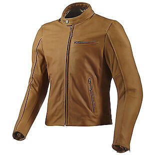 Mens Motorbike Jacket Leather Stylish Brown Rider Zipper Slim Fit