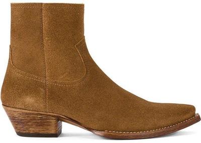 New Handmade Pure Camel Suede Leather Ankle Boots for Men's