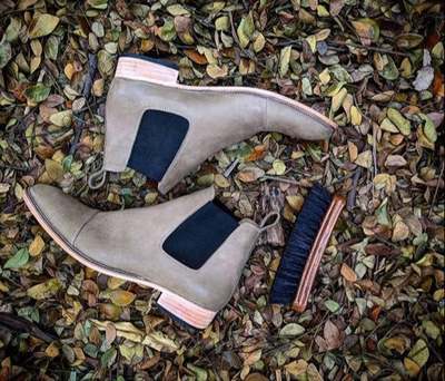 New Handmade Gray Suede Pure Leather Ankle Boots for Men's