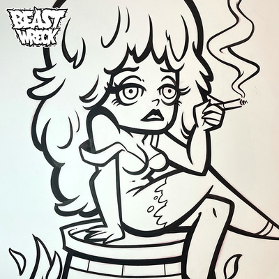 WAITING FOR MARIO ink artwork