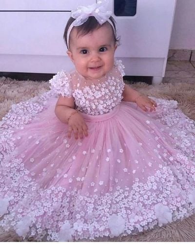 Lovely A-Line Cap Sleeve Pink Tulle Lace Flower Girl Dresses