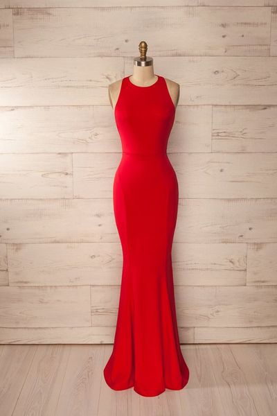 Mermaid Red Prom Dress,Elegant Prom Dress,Long Prom Dresses,Evening Formal Dress,Women Dress,90