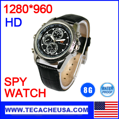 8GB HD Spy Camera Watch Black