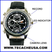 8GB HD Spy Camera Watch Black - Thumbnail 1